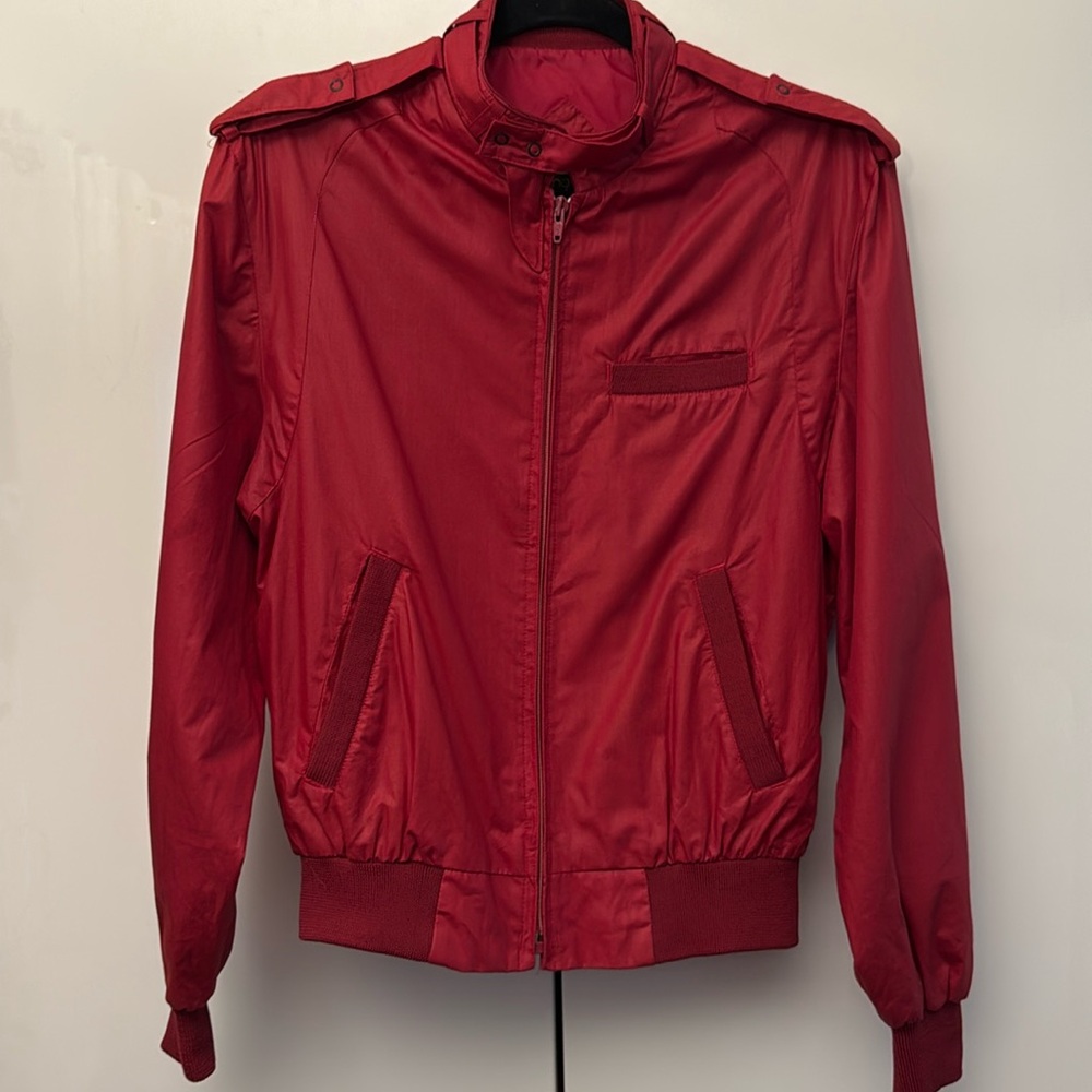 Vintage Porsha by Winer red burgundy flight bomber jacket size 38